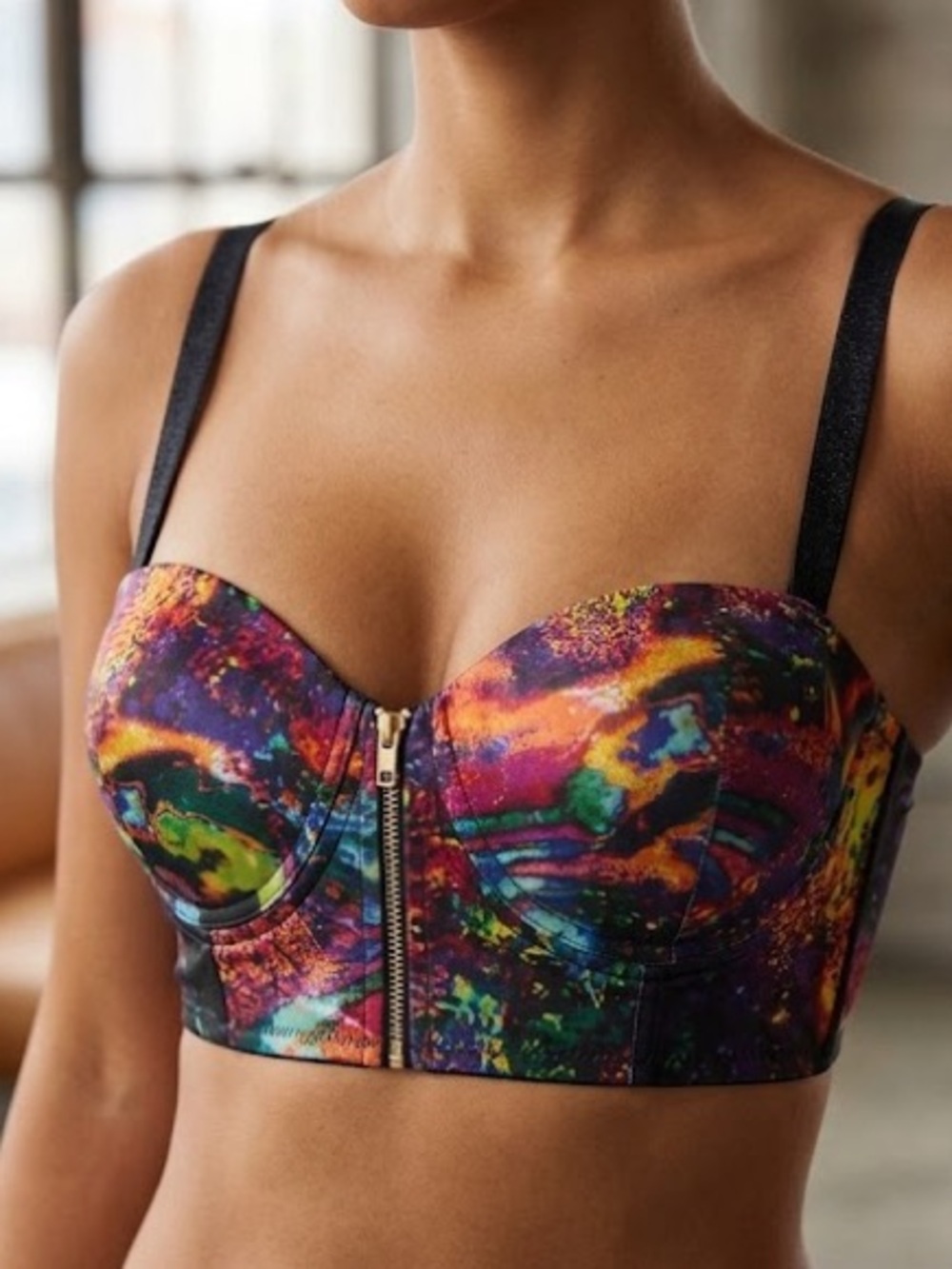 KIM KARDASHIAN GALAXY PRINT BUSTIER BRA - 32D